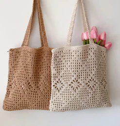 Elena Handbags Artsy Cotton Knitted Shoulder Bag