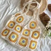 Elena Handbags Artsy Knitted Granny Square Tote