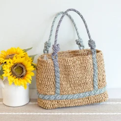 Elena Handbags Beach Straw Woven Tote Bag