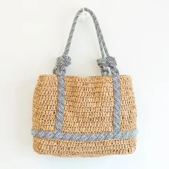 Elena Handbags Beach Straw Woven Tote Bag