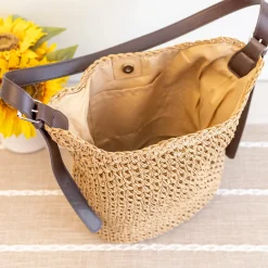 Elena Handbags Beach Straw Woven Tote Bag