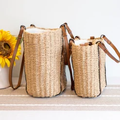 Elena Handbags Beach Straw Woven Tote Bag