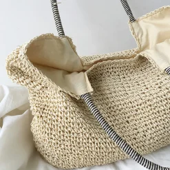 Elena Handbags Beach Straw Woven Tote Bag