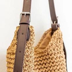 Elena Handbags Beach Straw Woven Tote Bag