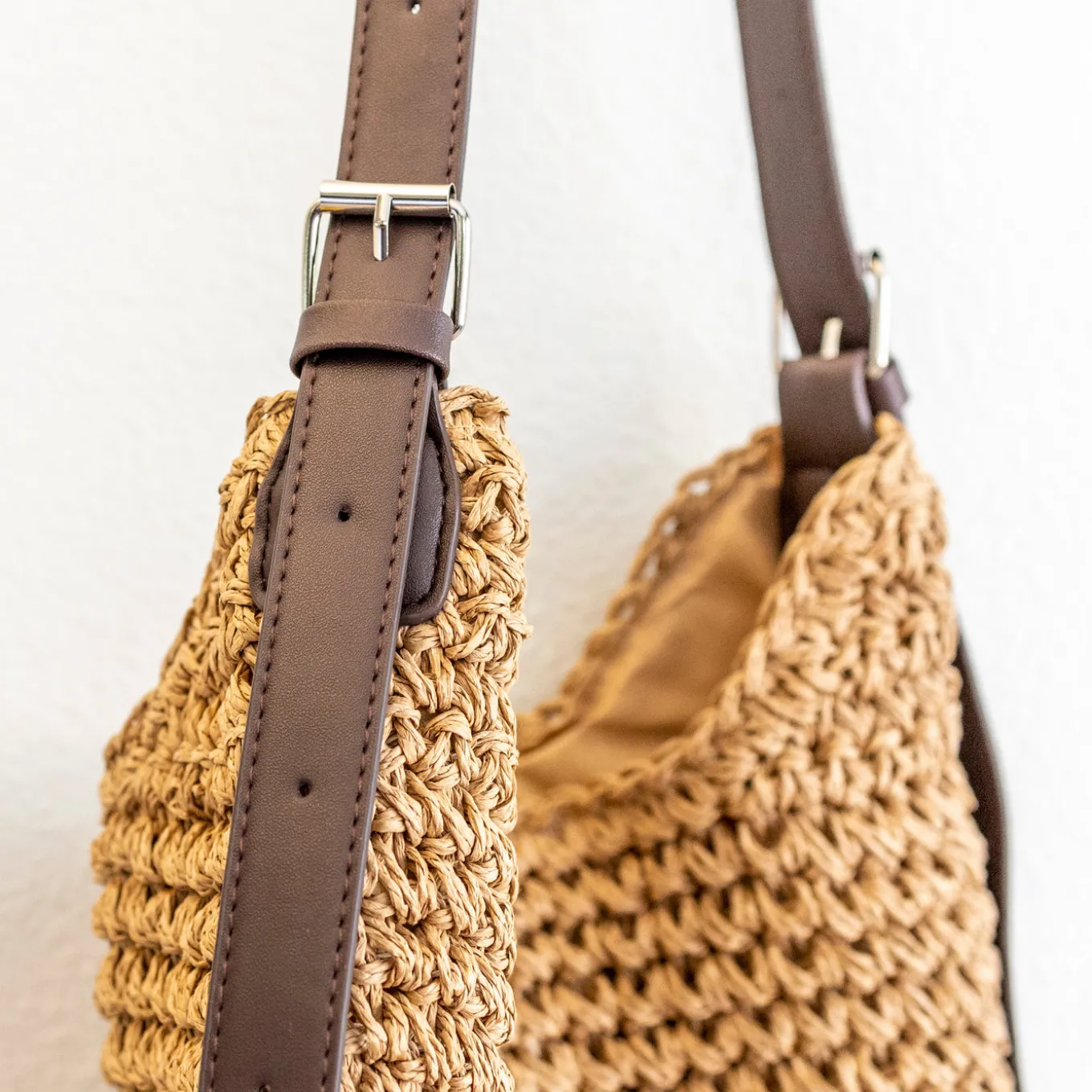 Elena Handbags Beach Straw Woven Tote Bag