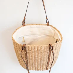 Elena Handbags Beach Straw Woven Tote Bag