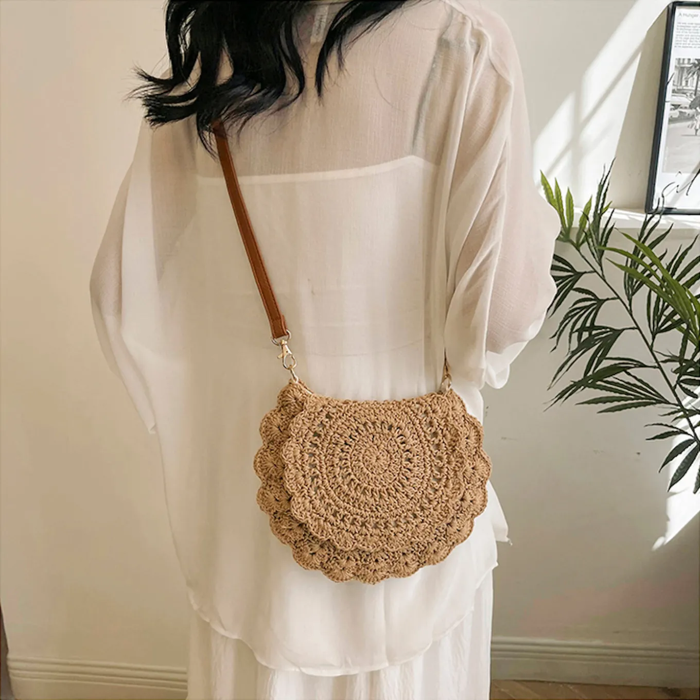 Elena Handbags Boho Crochet Crossbody Bag