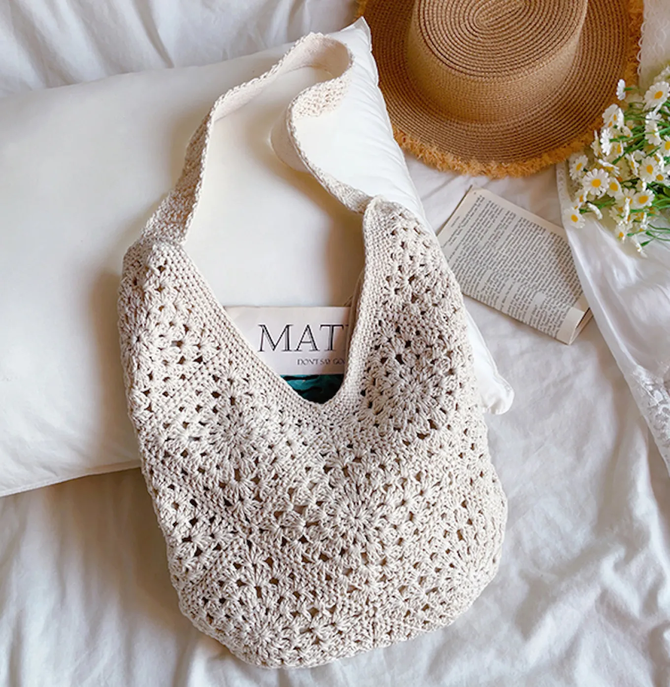 Elena Handbags Boho Crochet Shoulder Bag