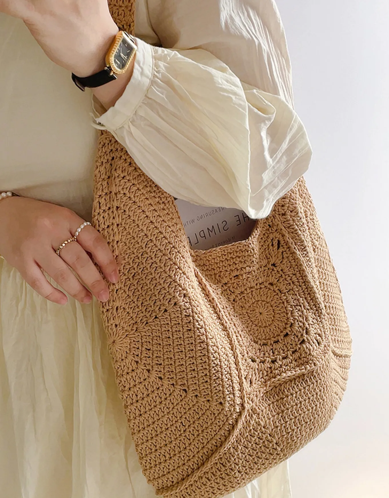 Elena Handbags Boho Crochet Shoulder Bag