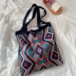 Elena Handbags Boho Knitted Shoulder Bag