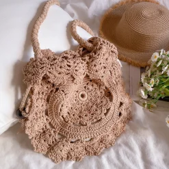 Elena Handbags Boho Knitted Shoulder Bag