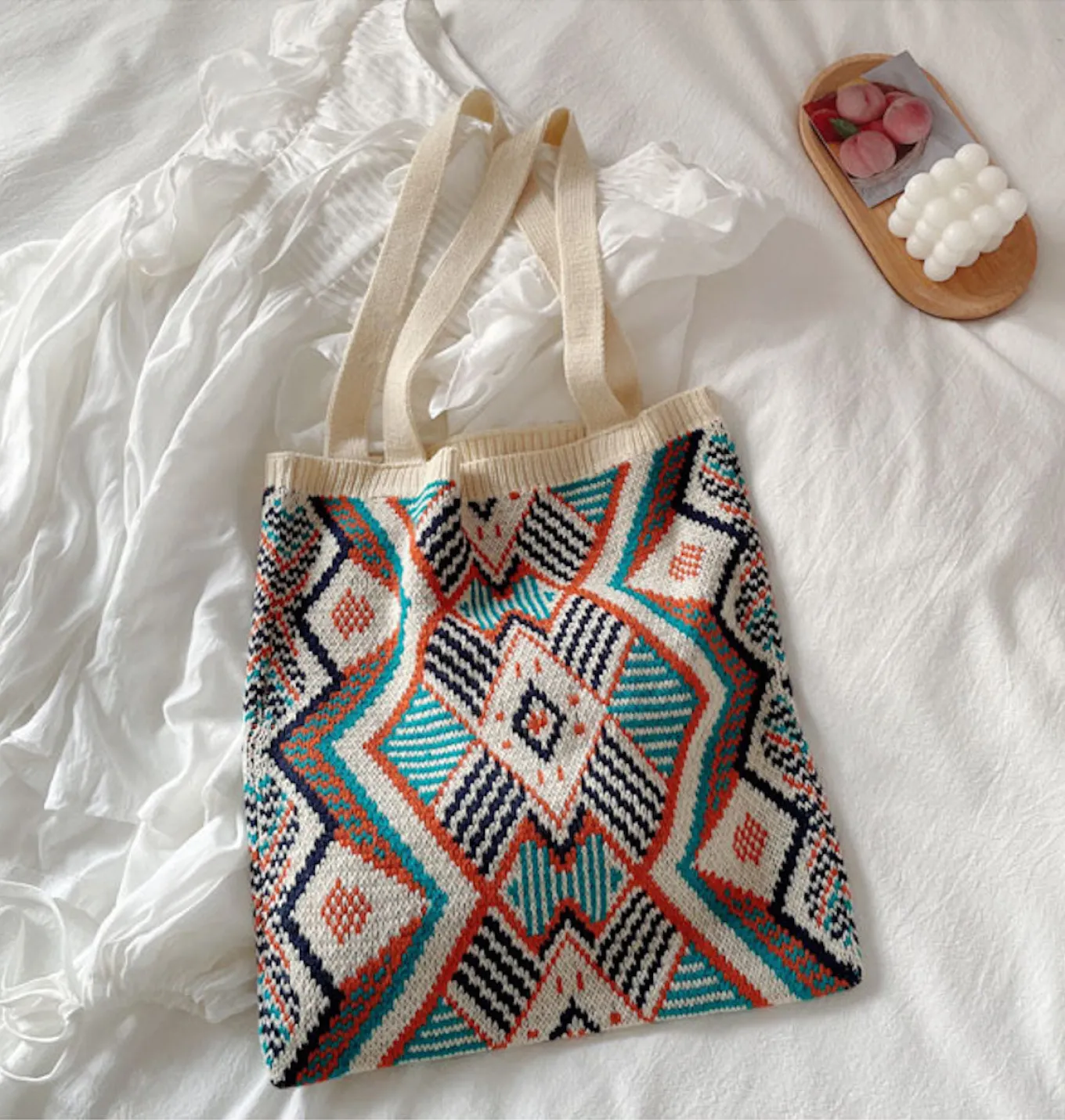Elena Handbags Boho Knitted Shoulder Bag
