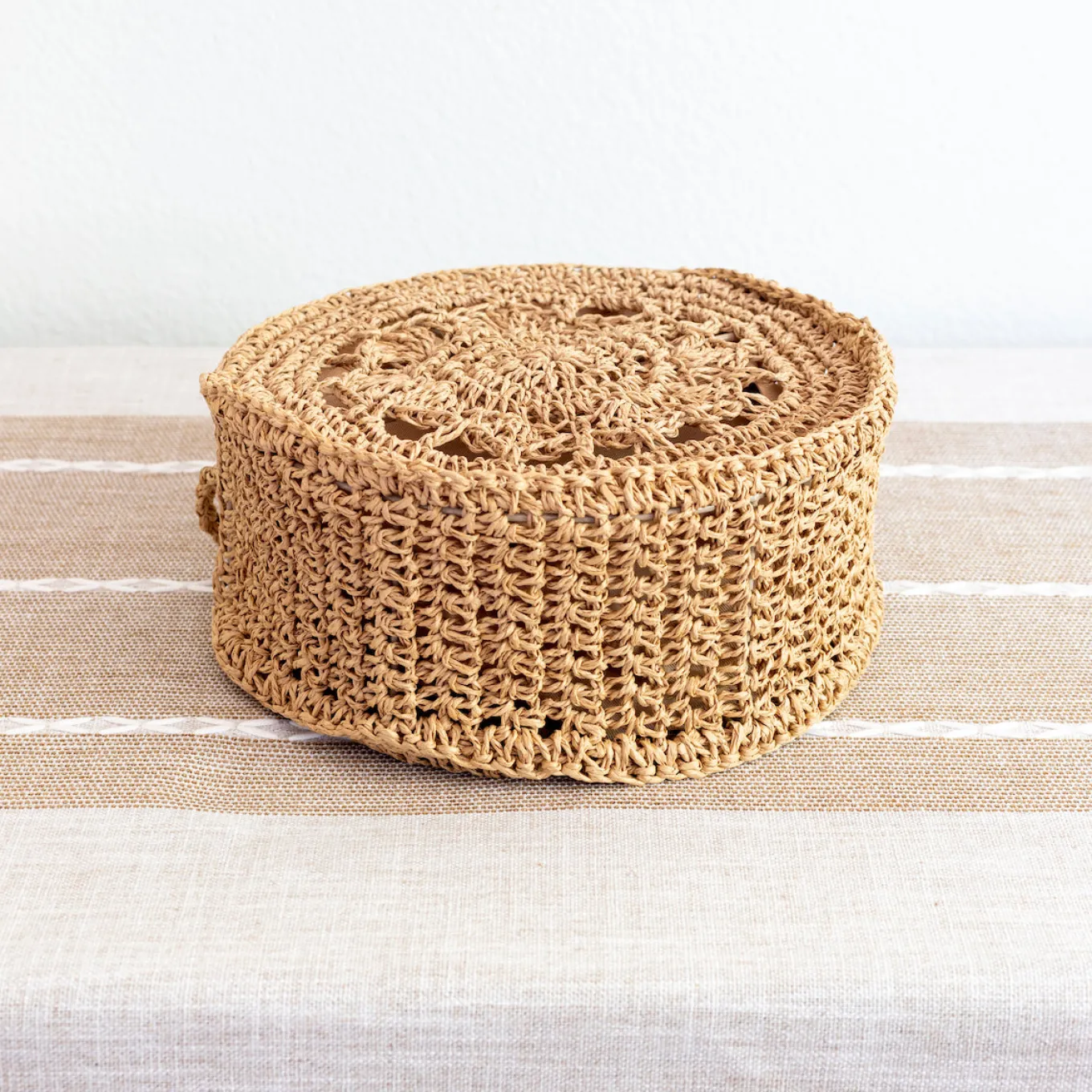 Elena Handbags Boho Straw Round Shoulder Bag