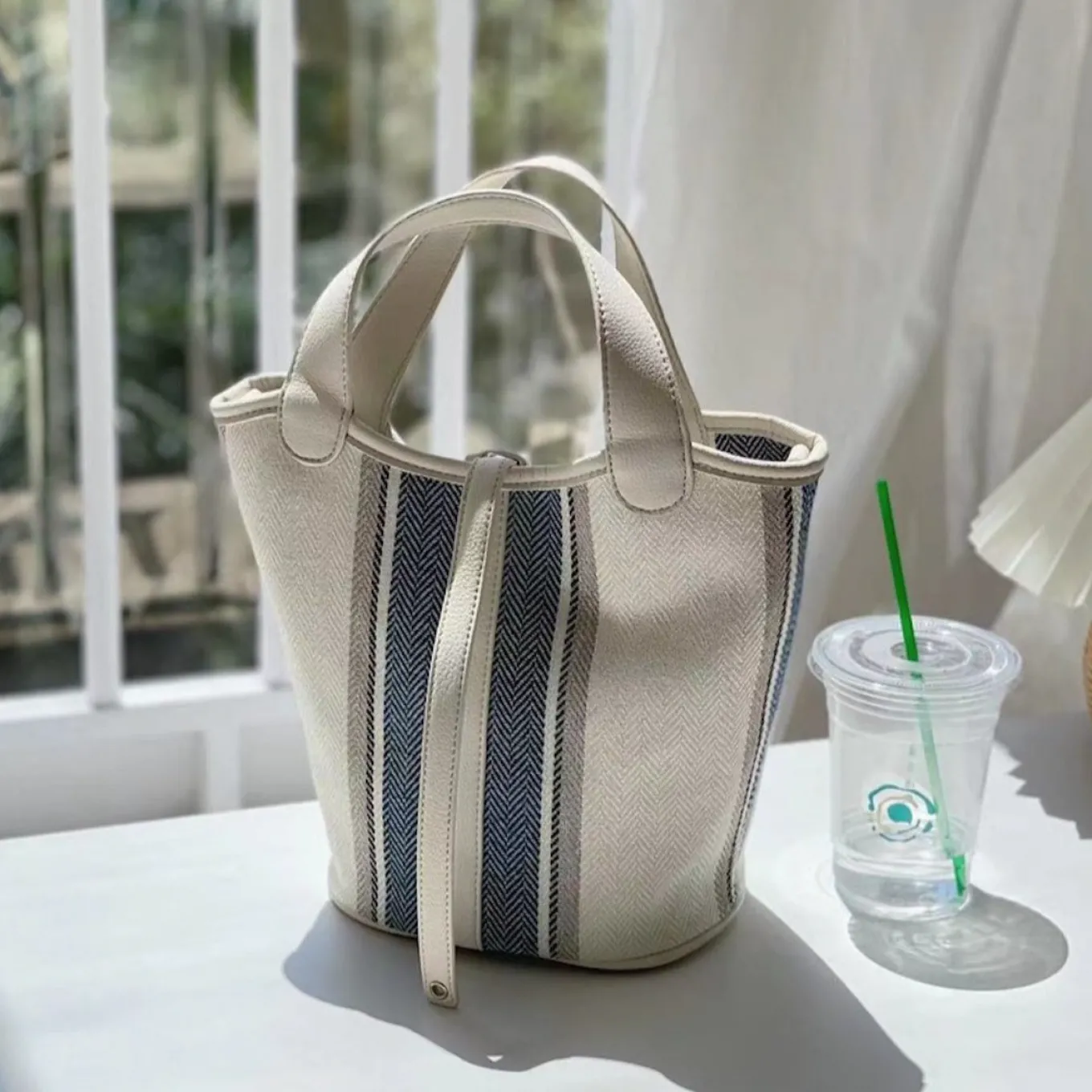 Elena Handbags Canvas Bucket Purse