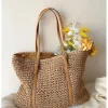 Elena Handbags Chic Large Straw Woven Summer Bag