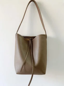 Elena Handbags Chic Leather Bucket Bag