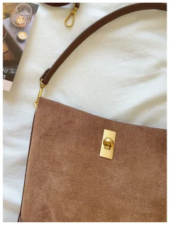 Elena Handbags Chic Leather Bucket Bag