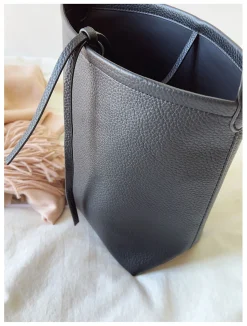 Elena Handbags Chic Leather Bucket Bag