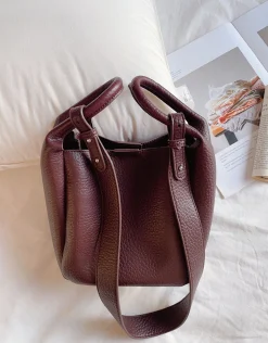 Elena Handbags Chic Leather Bucket Bag