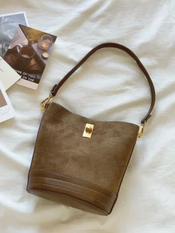Elena Handbags Chic Leather Bucket Bag