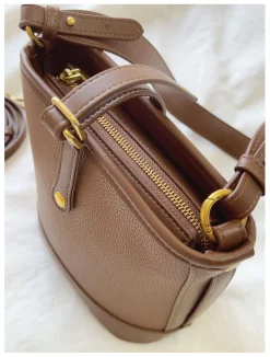 Elena Handbags Chic Leather Bucket Bag