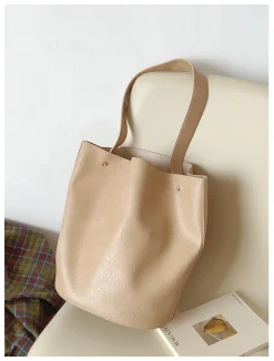 Elena Handbags Chic Leather Bucket Bag