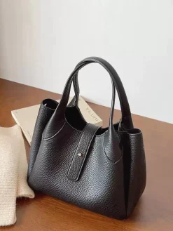 Elena Handbags Chic Leather Bucket Bag