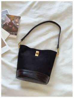 Elena Handbags Chic Leather Bucket Bag