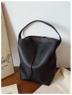Elena Handbags Chic Leather Bucket Bag