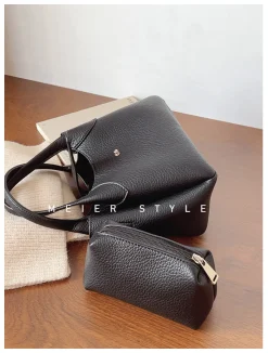 Elena Handbags Chic Leather Bucket Bag