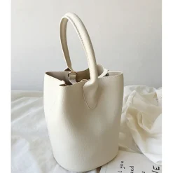 Elena Handbags Chic Leather Bucket Bag