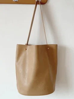 Elena Handbags Chic Leather Bucket Bag