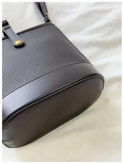 Elena Handbags Chic Leather Bucket Bag