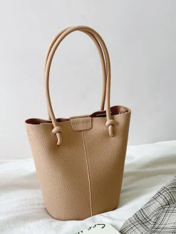 Elena Handbags Chic Leather Bucket Bag