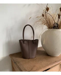 Elena Handbags Chic Leather Bucket Bag