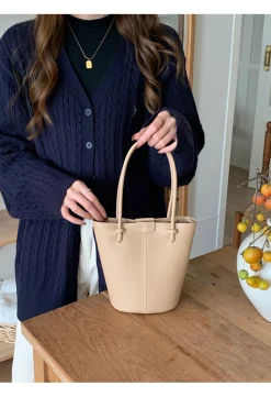 Elena Handbags Chic Leather Bucket Bag