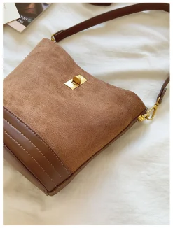 Elena Handbags Chic Leather Bucket Bag