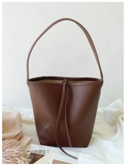 Elena Handbags Chic Leather Bucket Bag