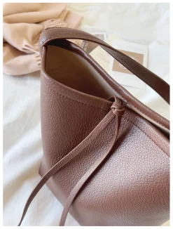 Elena Handbags Chic Leather Bucket Bag