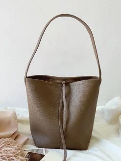 Elena Handbags Chic Leather Bucket Bag