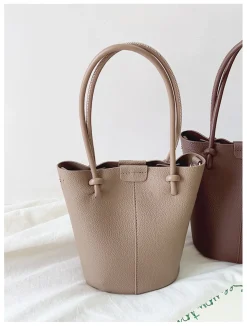 Elena Handbags Chic Leather Bucket Bag
