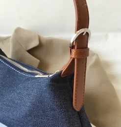 Elena Handbags Classic Everyday Denim Shoulder Bag