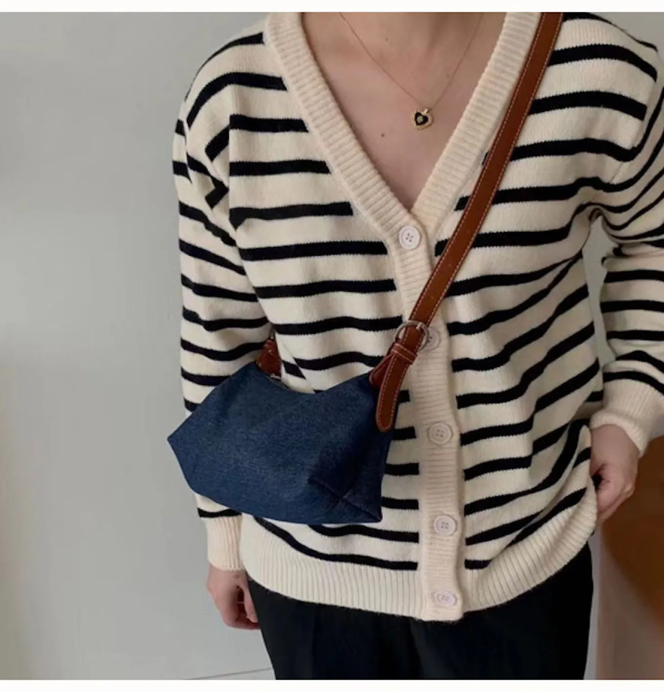 Elena Handbags Classic Everyday Denim Shoulder Bag