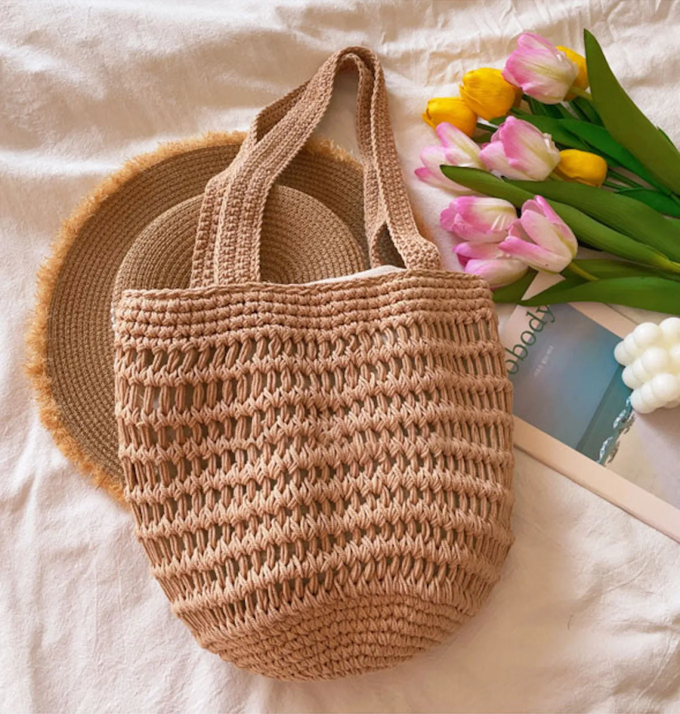 Elena Handbags Cotton Bucket Bag