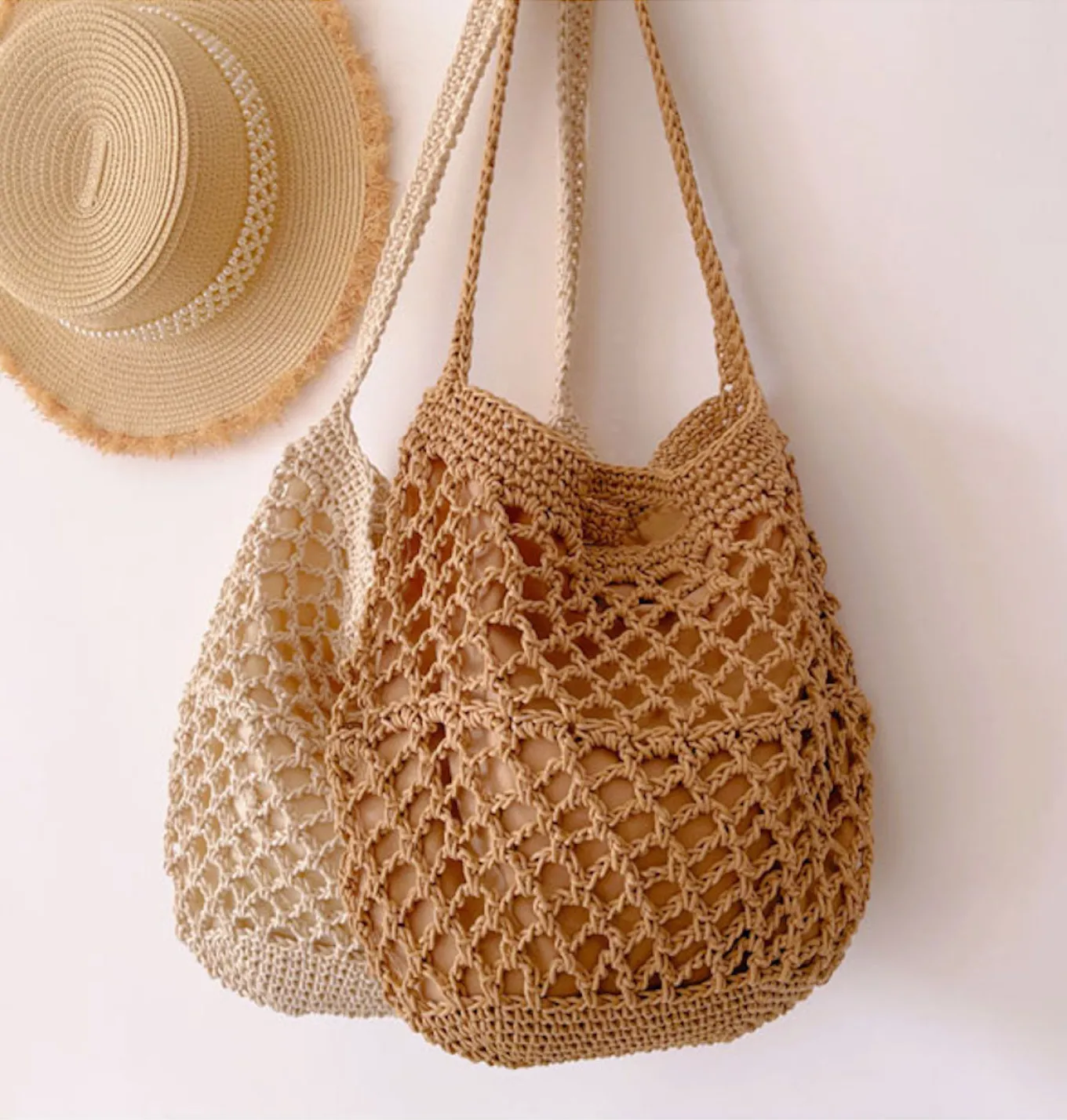 Elena Handbags Cotton Fishnet Shoulder Bag