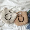 Elena Handbags Cotton Knitted Smiley Face Bag