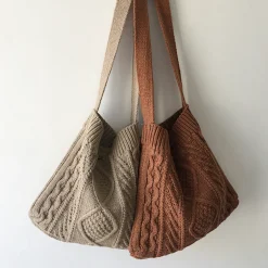 Elena Handbags Cotton Knitted Sweater Bag