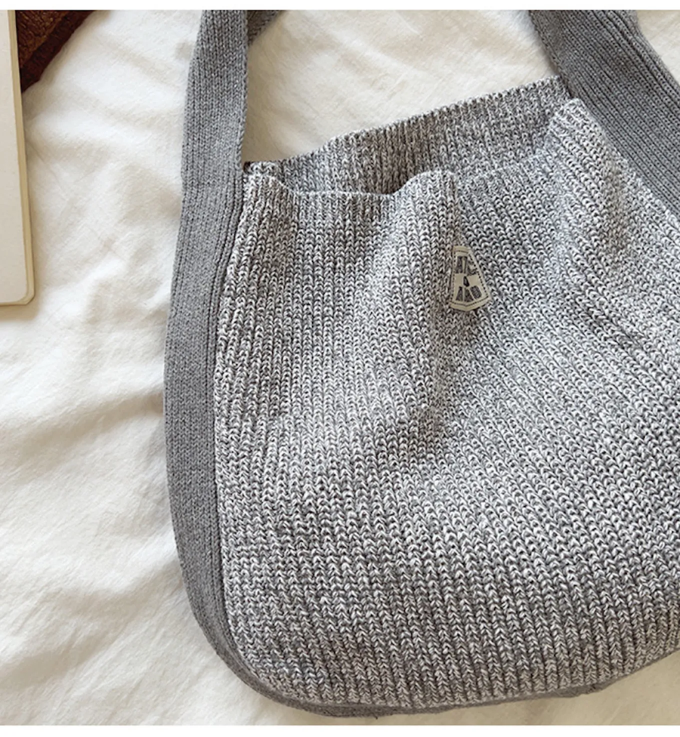 Elena Handbags Cotton Knit Shoulder Bag
