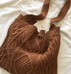 Elena Handbags Cotton Knitted Sweater Bag