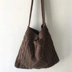 Elena Handbags Cotton Knitted Sweater Bag